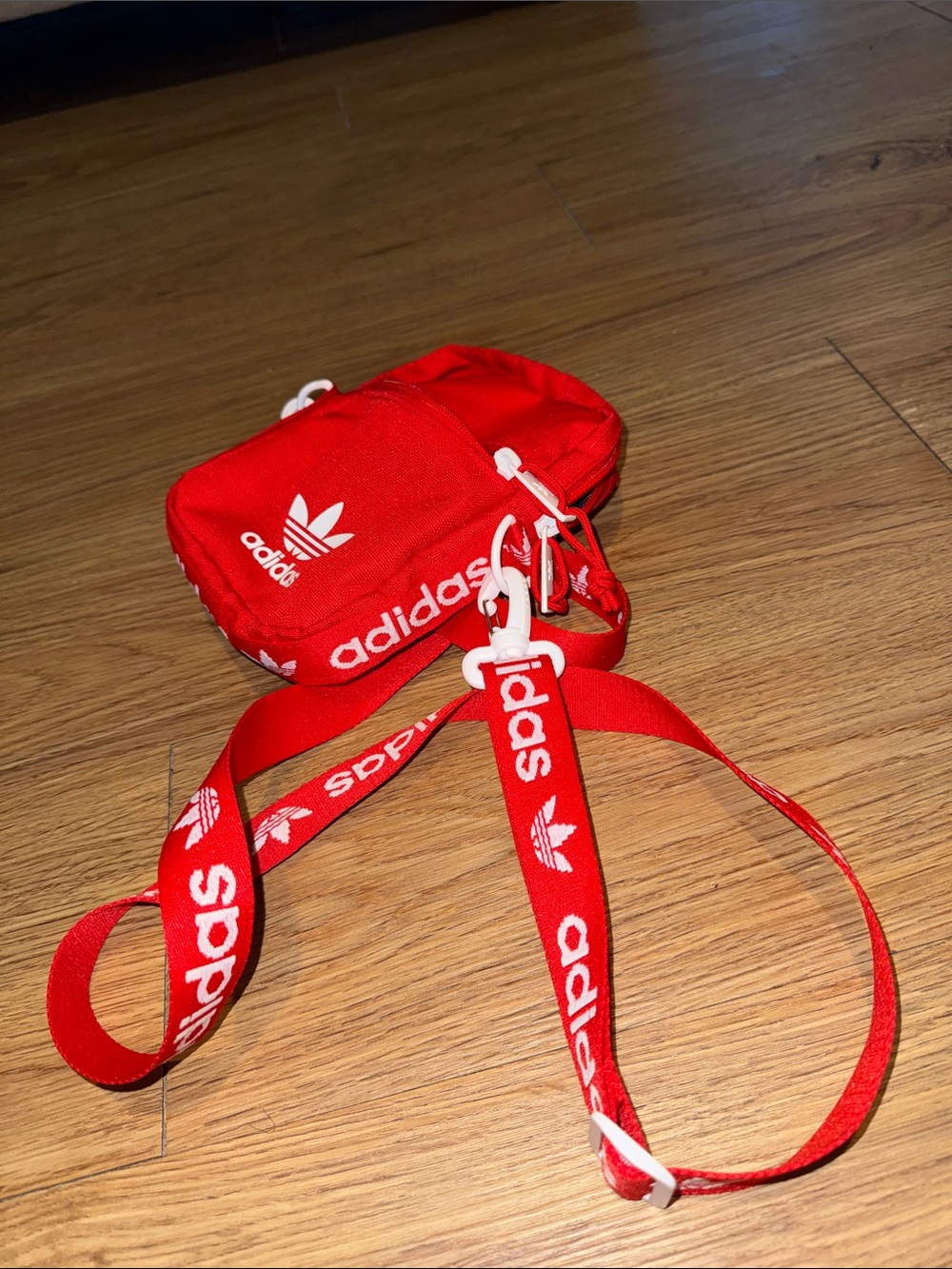 adidas Red Mini Crossbody Bag with Branded Strap